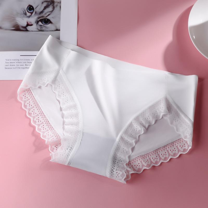 

Женские трусики больших размеров с низкой посадкой, сексуальное кружевное нижнее белье, дышащие женские трусы из ледяного шелка L