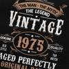 50th Birthday Vintage 1975 Man Myth Legend Tshirts Short Sleeves Leisure T Shirt Custom Years Tshirts Loose Fit 100 Cotton Tee