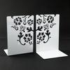Metal Book End For Shelves 2Pcs Flower Bookends Heavy Duty Book End Book Stopper Slip Resistant Bookends for Desk Shelf