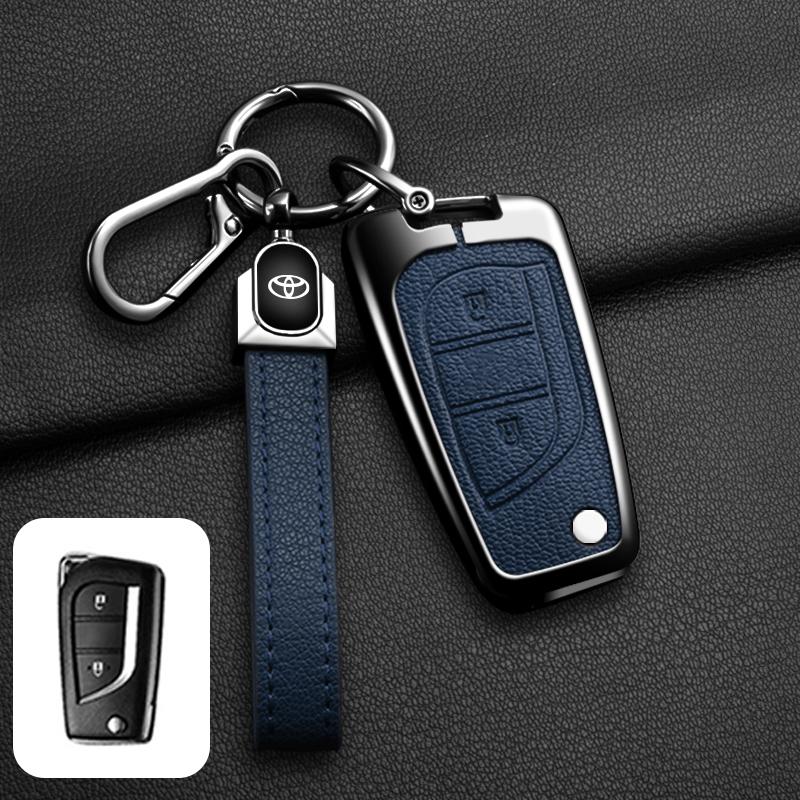 Leather Car Key Cover Case Shell for Toyota Hilux Revo Auris Corolla Reiz Avensis Verso Yaris Aygo Rav4 Scion TC IM 2017 2016