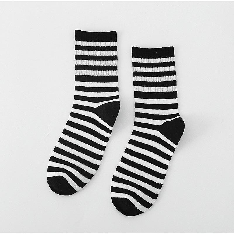 Cow Lolita Socks Harajuku Korean Style Women Cotton Striped Socks Casual Novelty Socks Japanese Fashion Crew JK Socks