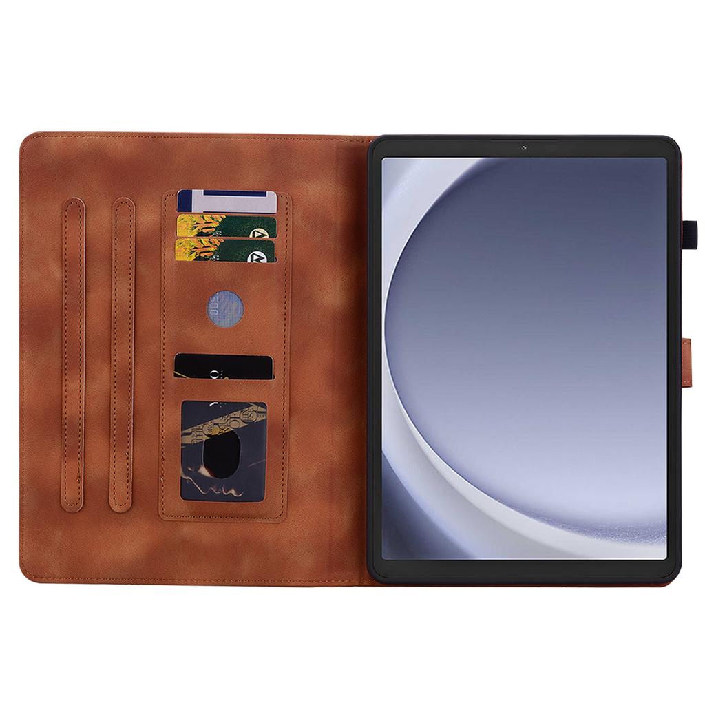 Pour Samsung Galaxy Tab A11 Étui Imprimé Fleur de Lys Fentes pour Cartes Housse de Tablette en Cuir