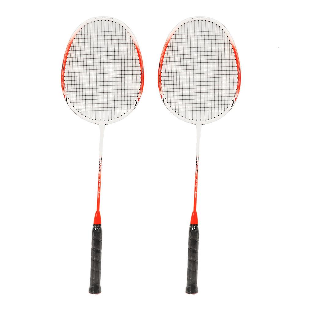 2PCS Badminton Rackets Alloyed Carbon Steel Integrated Badminton Racquet Set for Outdoor Sports Amateur