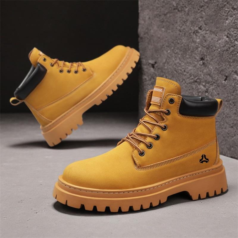 Ny mote Høst Og Vinter Høytopp for menn Martin Boots Studenter Mann Gutter Trending Soft Sole Arbeidssko Arbeidsbeskyttelse Martin Sneakers