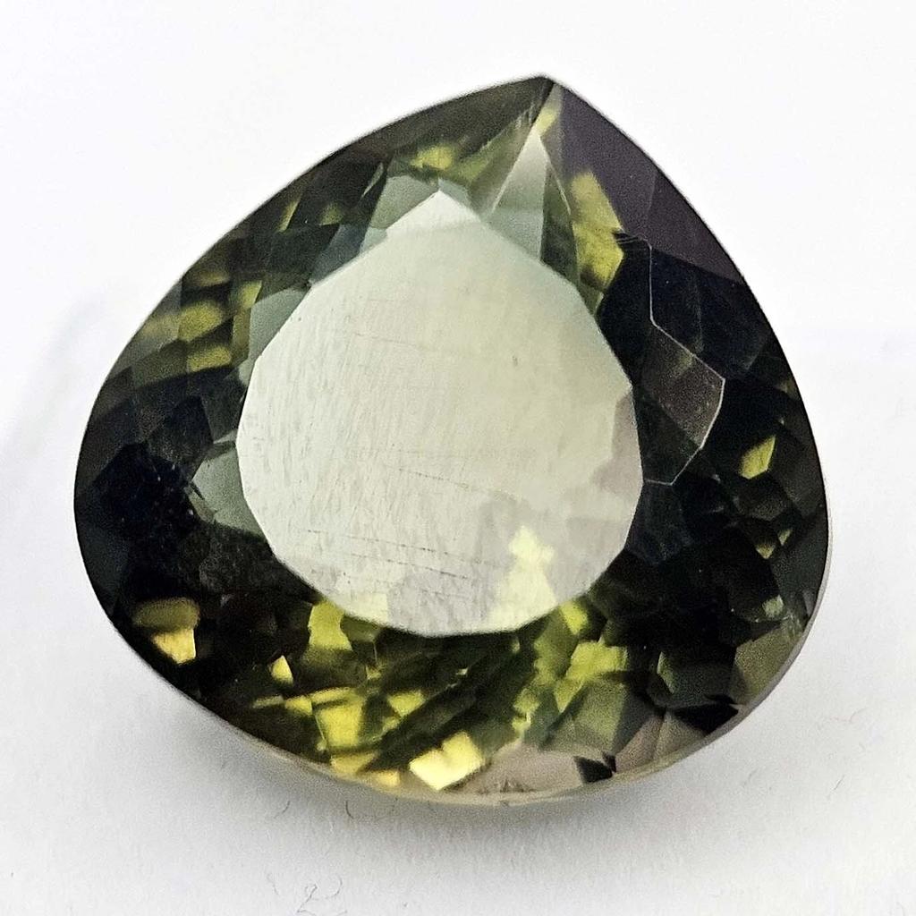 Fabulous Mehndi Green Tourmaline Pear Cut 10+ Ct Certified Loose Gemstone