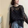 Spring All match fashion polka dot long sleeved shirt, summer new design, elegant Korean Classic Round neck top for women