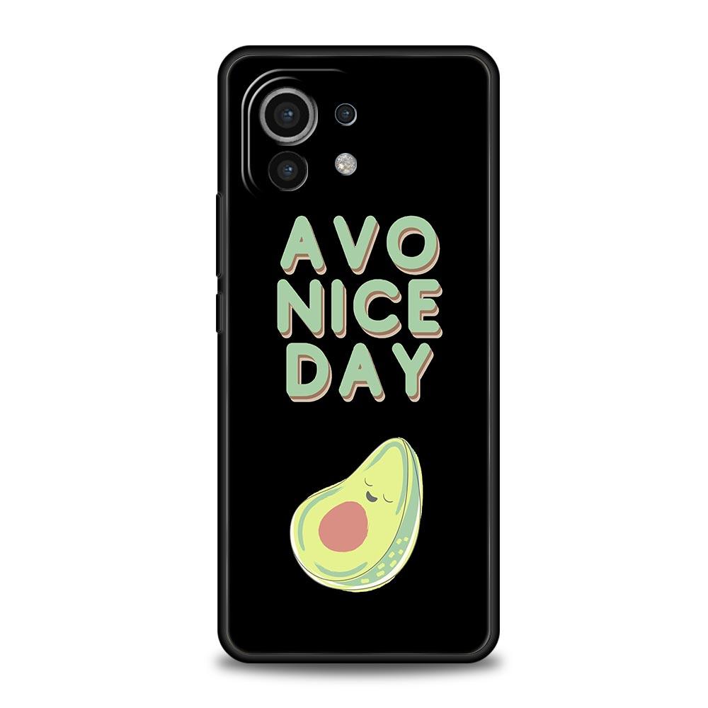Kawaii Avocado Cute Flower Case For Xiaomi Poco X4 X3 NFC F3 F4 M3 M4 Mi Note 12T 10 12 11 Ultra 11T Pro 10T Lite 9T 5G Cover