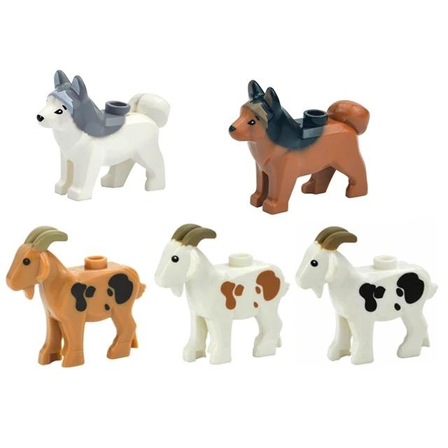 MOC Animals Building Blocks Flamingo Swan Otter Cat Dog Pug Chick Duck Eagle Sheep Owl Rabbit DIY Model Brick Toys for Children