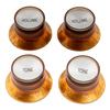 Musiclily Pro Inch-Standard Guitar Reflector Knobs, 2 Volume, 2 Tone, for USA Les Paul SG, Amber/Silver Top (Set of 4)