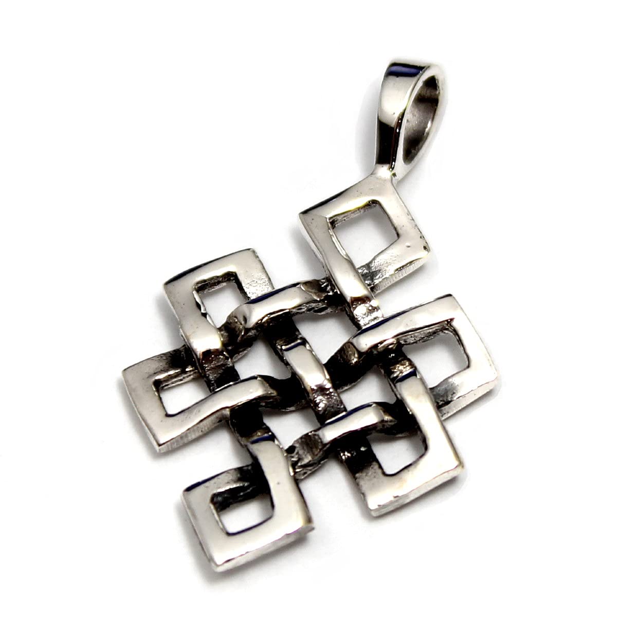 Tibetan Endless Knot Perbeu Sterling Silver 925 Pendant Pendant Top