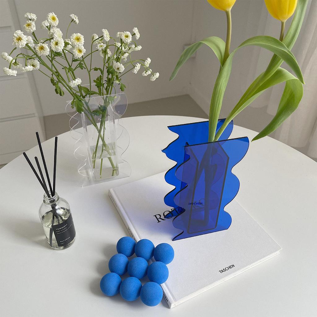 Modern Acrylic Flower Vase For Hydroponic Plant Clear Home Decors Creative Tabletop Centerpieces Safe for Kids and Pet