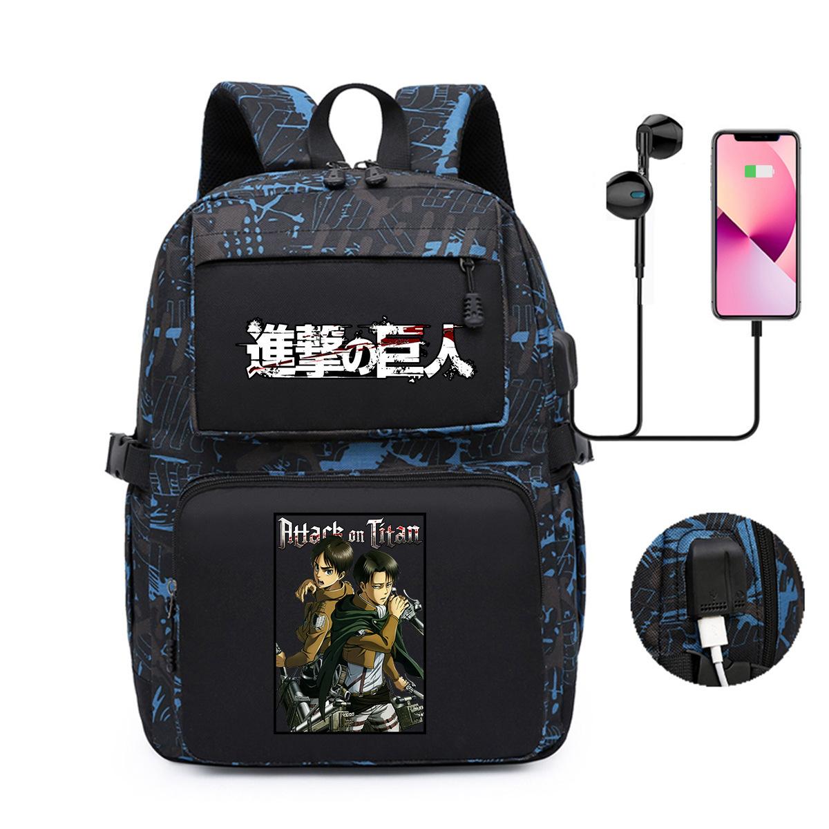 

Peripheral Printed Backpack Youth School Bag Usb Computer Bag Backpack