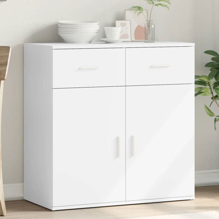 VidaXL Buffet, Sideboard with Drawers and Doors, Storage Furniture Living Room Dining Room Interior, Modern, White 840520