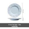 Wuhe Classic Embossed 8-inch Ceramic Dinner Plate