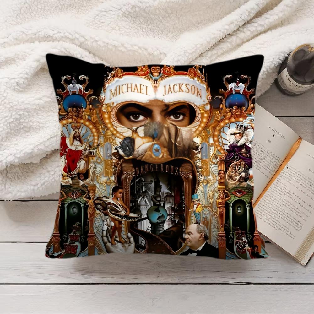Michael JJackson cool Cushion Cover Silky Short Plush Invisible Zipper Dustproof Sofa Pillow Case for Home Decor