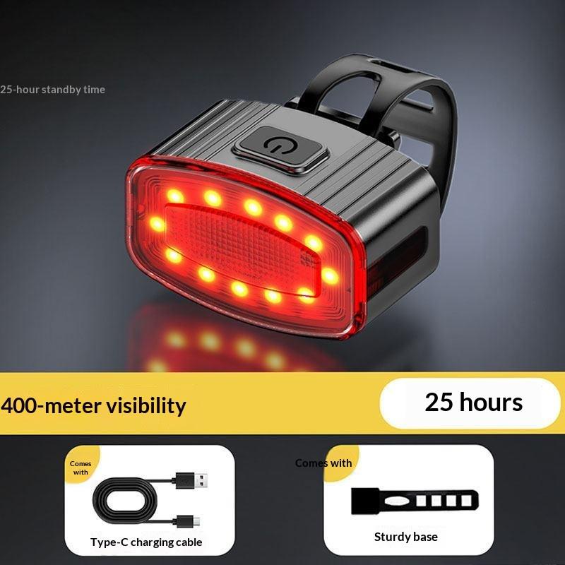 Rechargeable Waterproof Bike Light, Bright Led Front Headlight & Red Rear Taillight For Mountain Road Night Cycling Safety Gear