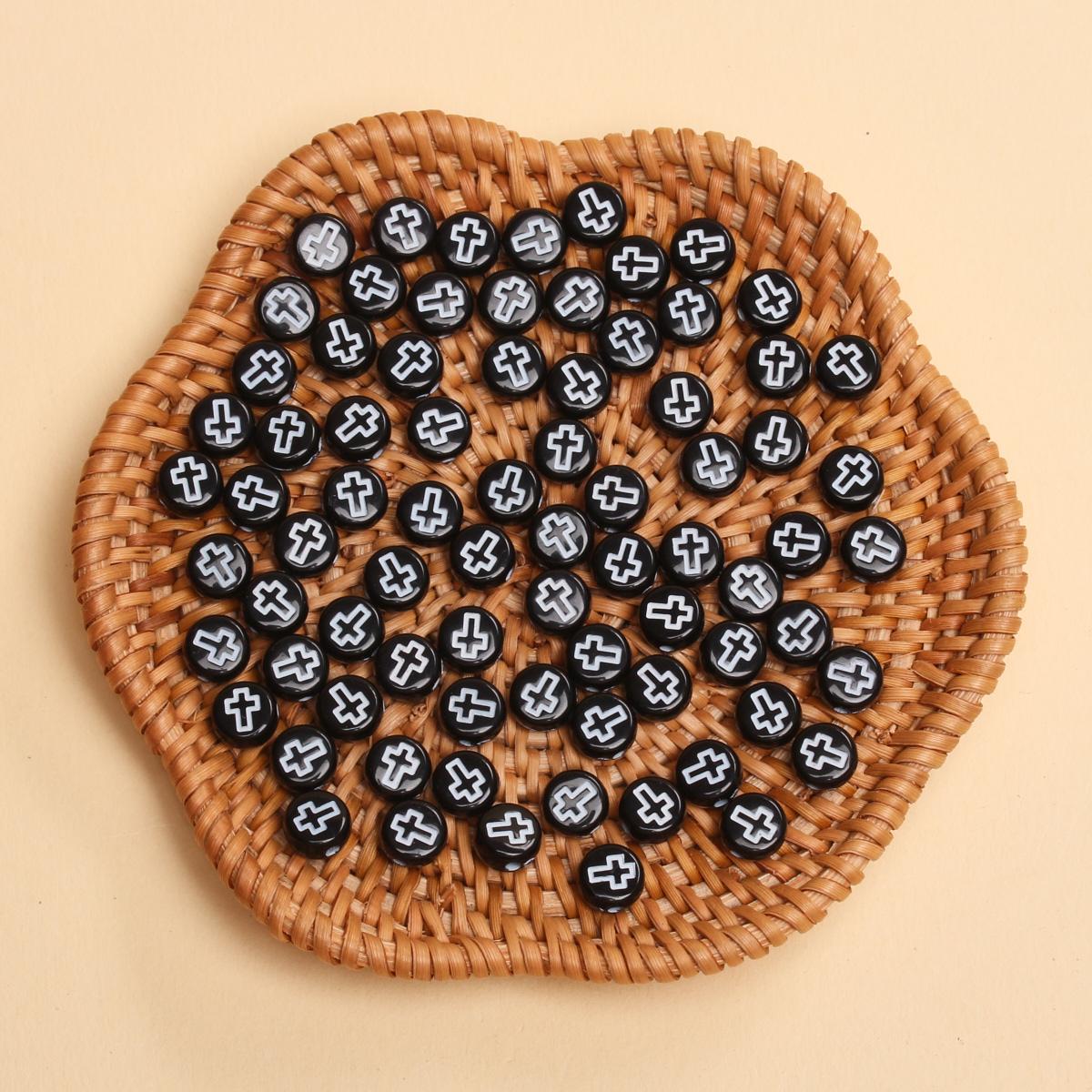 

80 шт. 7 мм сосновые бусины крестообразный узор акриловые серьги брелок для мобильного телефона цепочка для изготовления ювелирных изделий своими руками