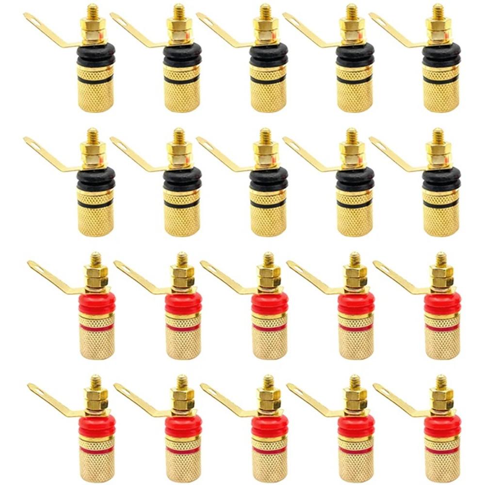 

20PCS Amplifier Speaker Terminal Binding Post Socket Connector Red+Black 4mm