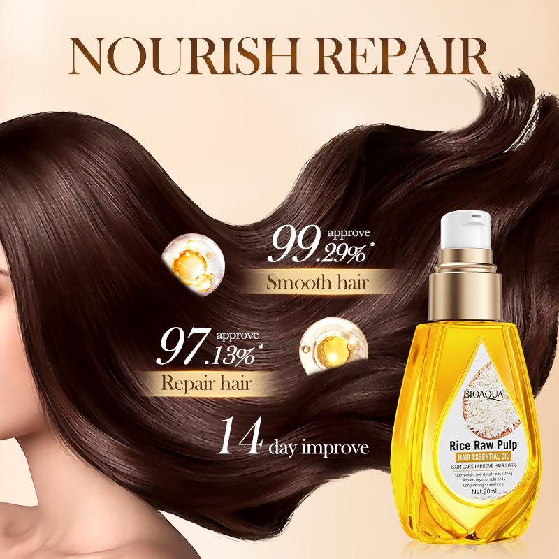 Après-shampoing à l'huile de riz lissante et réparatrice BIOAOUA