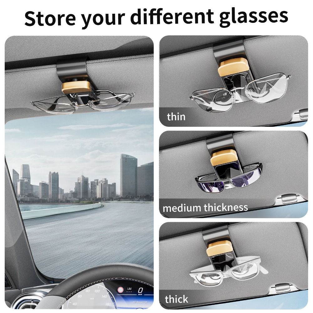 Shock-proof Car Glasses Clip Press Switch Automotive Hanger Sun Visor Mount