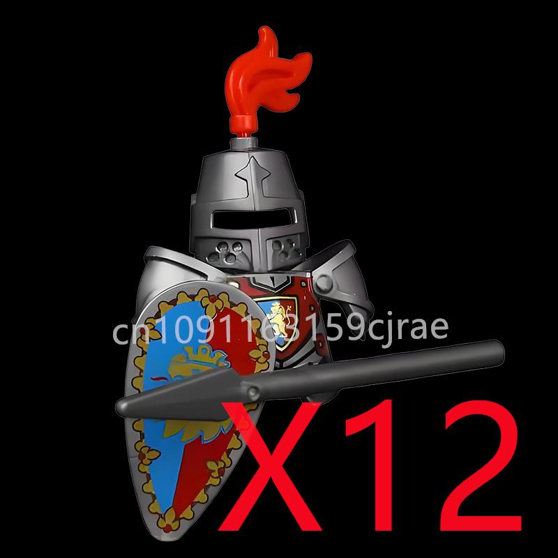 Kompatybilne MOC Średniowieczne Klocki Budowlane Postacie Żołnierze Smoczy Rycerze Czarny Lew Orzeł Zabawka Prezent Klocki Rolnik Żołnierz X048