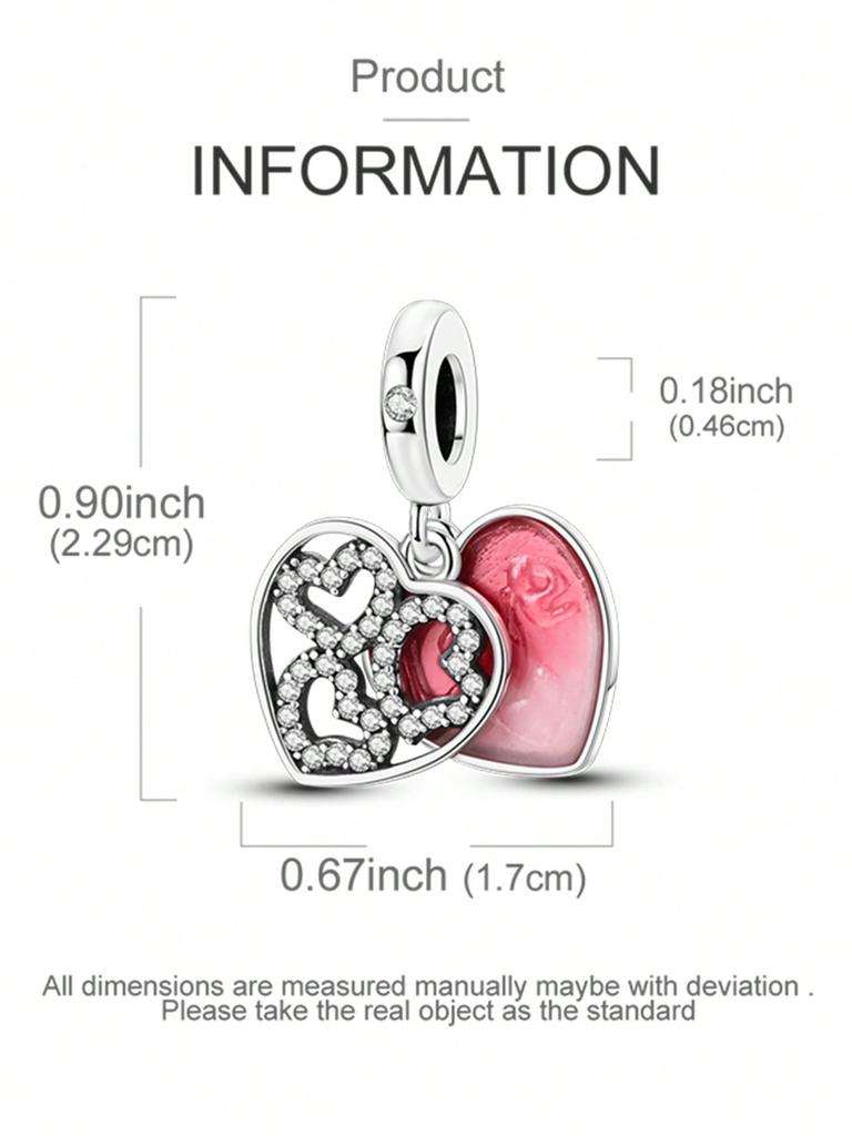 Valentine'S Day Love Roses Beads Charm Copper Plated Fit Charms Copperoriginal Bracelet For Jewelry Making Diy Charm