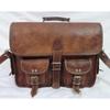Goat Leather Briefcase Messenger Bag 15 In Laptop Satchel Office Shoulder Bags