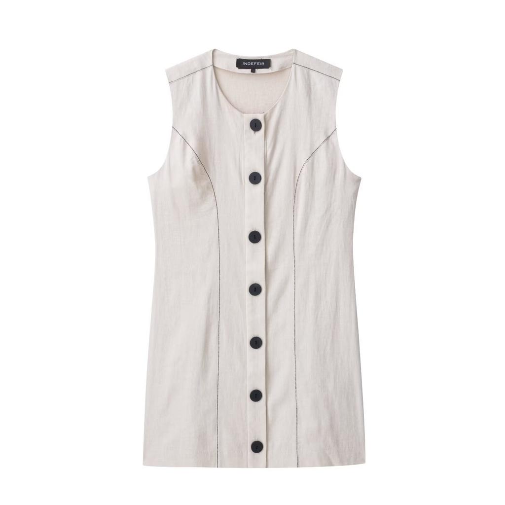 New summer models, casual and simple style, thread-sewn vest-style dress for women