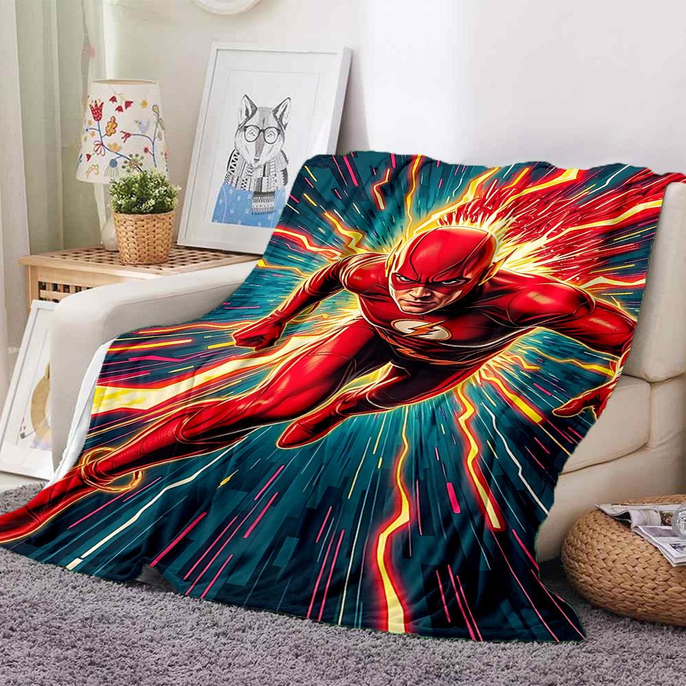 

1 шт. Фланелевое одеяло Flash Speedster - Легкое, мягкое, теплое, всесезонное одеяло с HD-печатью для дивана, кровати, путешествий, кемпинга 112 130cmx150cm