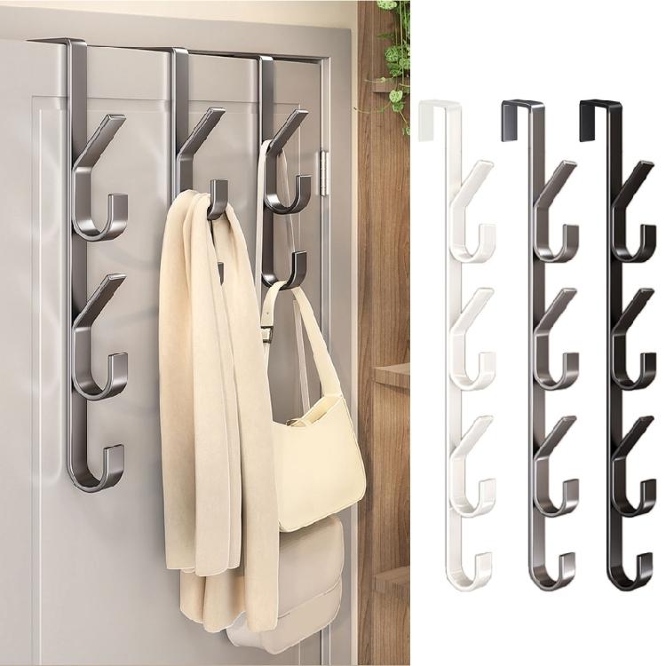 Vertical Door Organiser Hooks Sturdy Mounting For Hats Keys Bags Rustproof Metal Coat Rack Home Essential