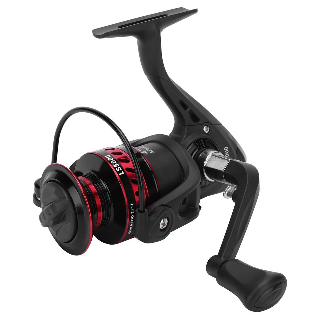 Portable Metal Sea Rod Spinning Fishing Line Reel Rocking Raft Fishing AccessoryLS5000 red black