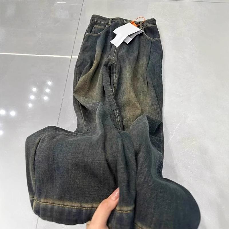 Women's High-Waist Straight-Leg Jeans for Spring/Winter 2024 – Loose, Slim Fit, Wide Leg Mopping Style