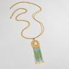 Atoztide Bohemian Pendant Necklace for Women Stainless Steel Trendy Imitation Pearl Tassel Sweater Chain Christmas Jewelry Gift
