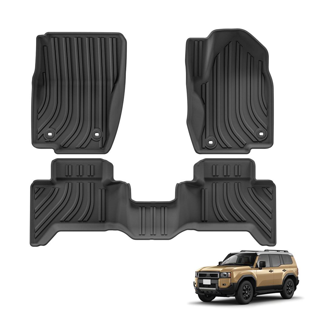 Right Drive for Toyota Land Cruiser Prado LC250 5seat 2025 All-weather Floor Mats Trunk Pad Car Interior Accessories Black