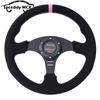 Spceddy MCX Pink Suede Steering Wheel 13inch 330mm 14inch 350mm Flat Racing Sport Real Leather Steering Wheel Universal
