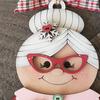 Mrs Claus Pendant Wooden Christmas Tree Hanging Ornament Reusable Baking Christmas Grandma Festive Decor for Home Xmas Party