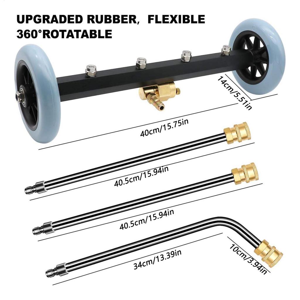 Under Car Washer 16Inch Undercarriage Pressure Washer Attachment Powerful Sprayer For Vehicle Cleaning Driveway Workshop Outdoor