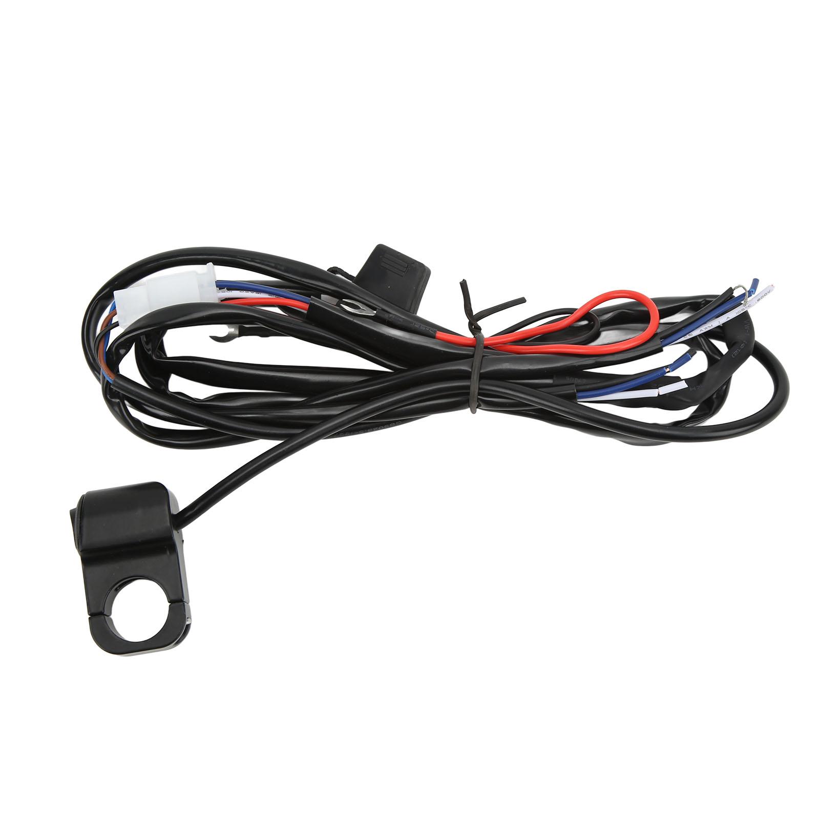 

Переключатель управления рулем мотоцикла Водонепроницаемый переключатель светодиодной фары Жгут проводов DC 12V для квадроцикла, внедорожника 2.2m/7.2ft