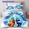 Son Goku Pattern Bedding,Quilt Set Quilt Cover Pillowcase Home Birthday Gift (1 * duvet cover + 2 * pillowcase, without core)