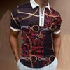 New European and American Men's Casual Personality Fashion Lapel Short-sleeved Polo Shirt 3D Irregular Printing T-shirt Men