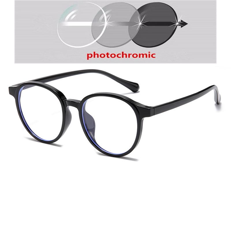 Transparent Blue Frame Blue Light Blocking Round Minus Diopter Glasses Prescription 0 To -6 0