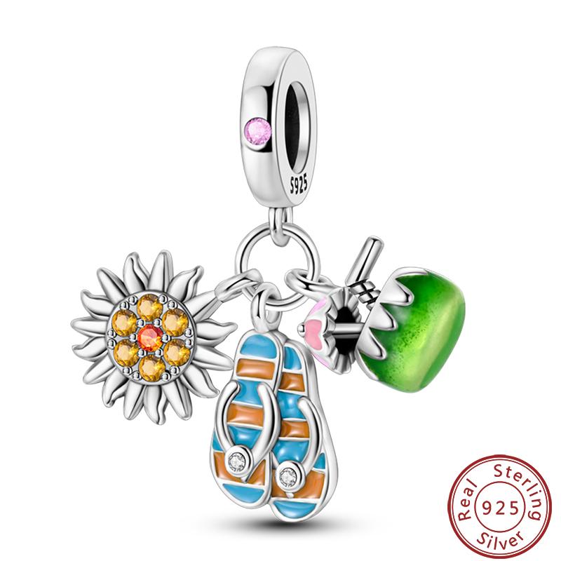 Dessert Afternoon Tea Series Copper Coffee Cake Pizza Fries Sweet Charms Beads 3Mm Diy Fine Jewelry Making