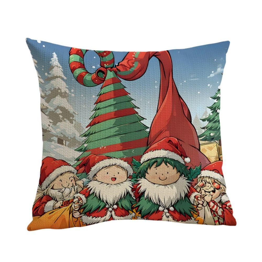 Flax Merry Christmas Pillow Cover Luxury Xmas Throw Pillow Case Christmas Cushion Cover  Bed