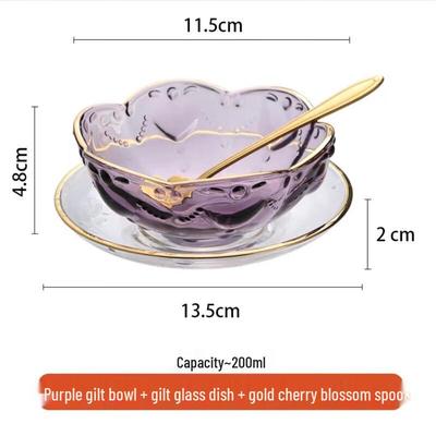 ZISIZ Gold-Rimmed Glass Bowl & Dish Set