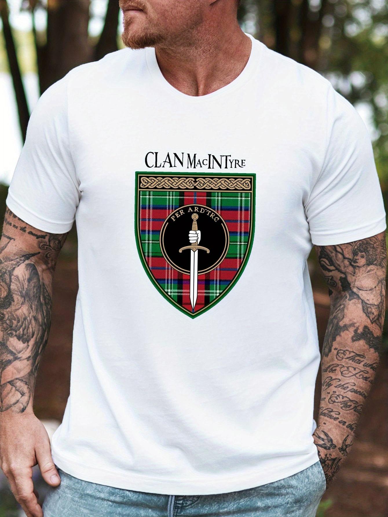 Clan MacIntyre Graphic T-shirt - White Cotton Blend XXXXL