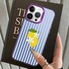 Lemon Cool Stripe Pattern Back Phone Cover Case for iPhone 17 Pro Max XS 15 Plus 14 16 13 Pro Air XR 11 12