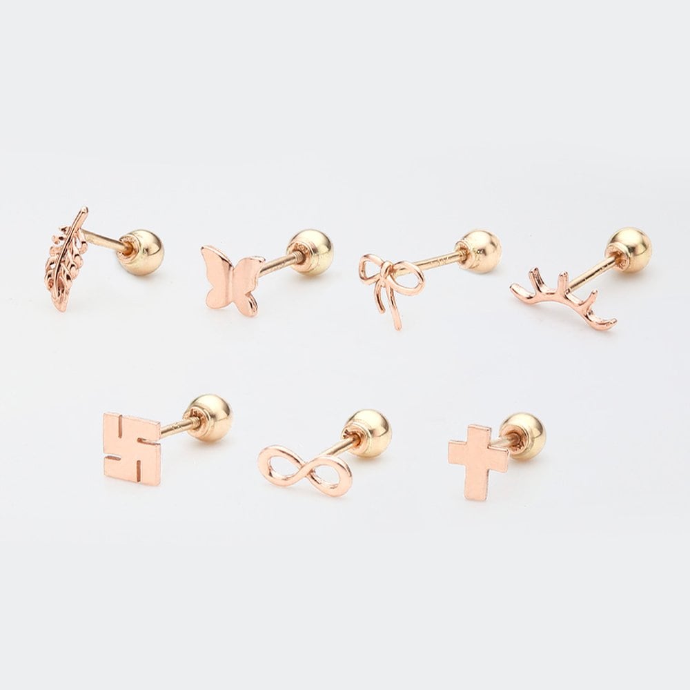 [Dorocy] 14K Pink Gold Quing Quing Mood Changing Piercing (7 Types) (1 Piece)
