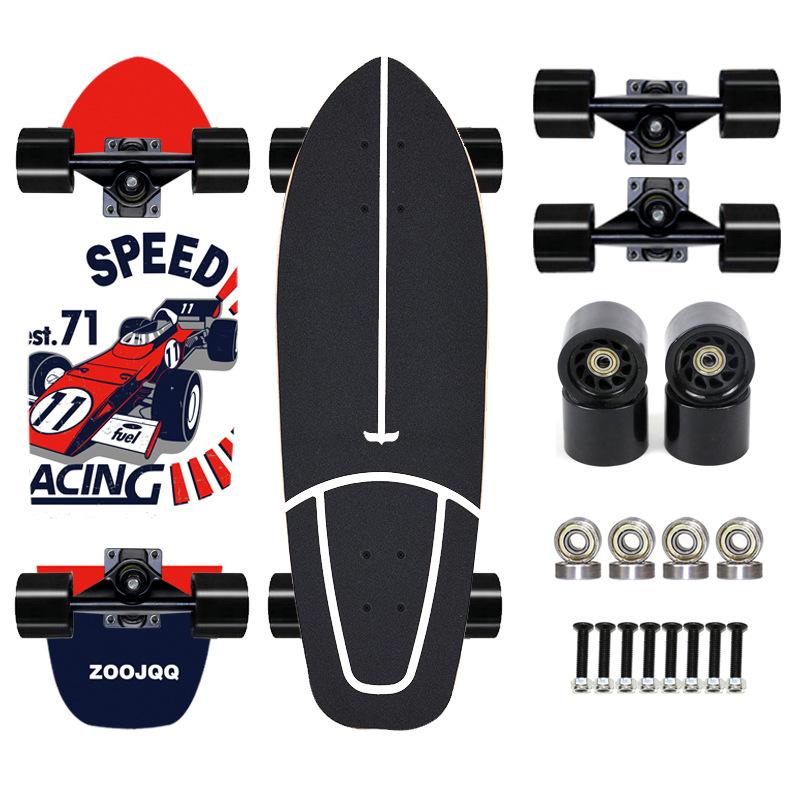 Thailand Maple Big Fish Board Single Upturned Skateboard Walking Board Land Surfboard Brush Street Board Four