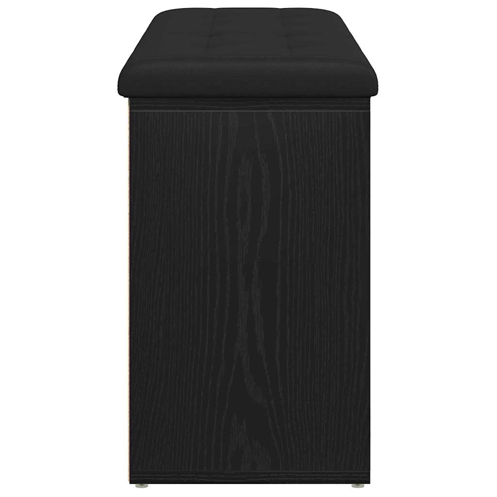 Shoe Bench Black Oak Effect 102 X 32 X 50 Cm Engineered Wood