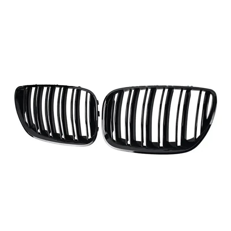 For BMW X5 E53 2004-2006 Front Hood Kidney Bumper Racing Grille Mesh Double Slat Style Grill Car Replacement Accessories Black